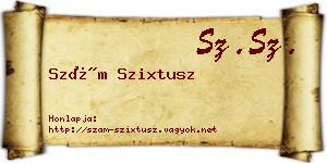 Szám Szixtusz névjegykártya